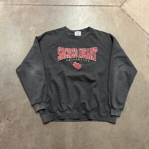 Y2K Grey Embroidered Sacred‎ Heart University Champion Oversized Crewneck
